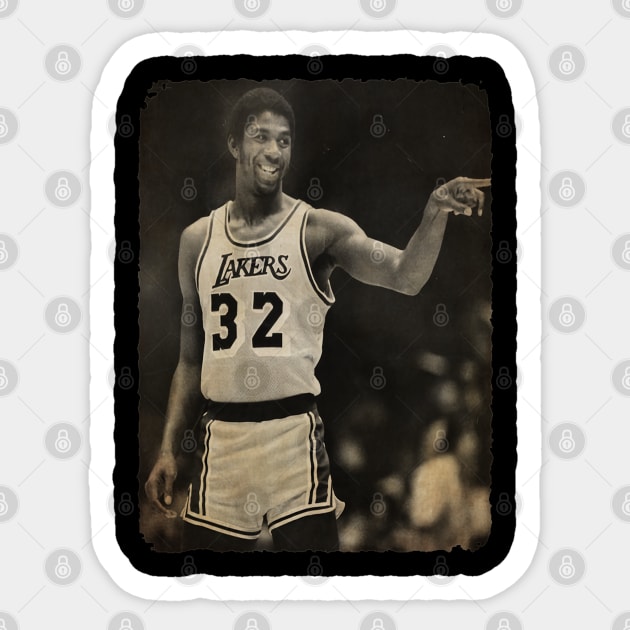 Magic Johnson smiling Vintage #2 Sticker by Milu Milu